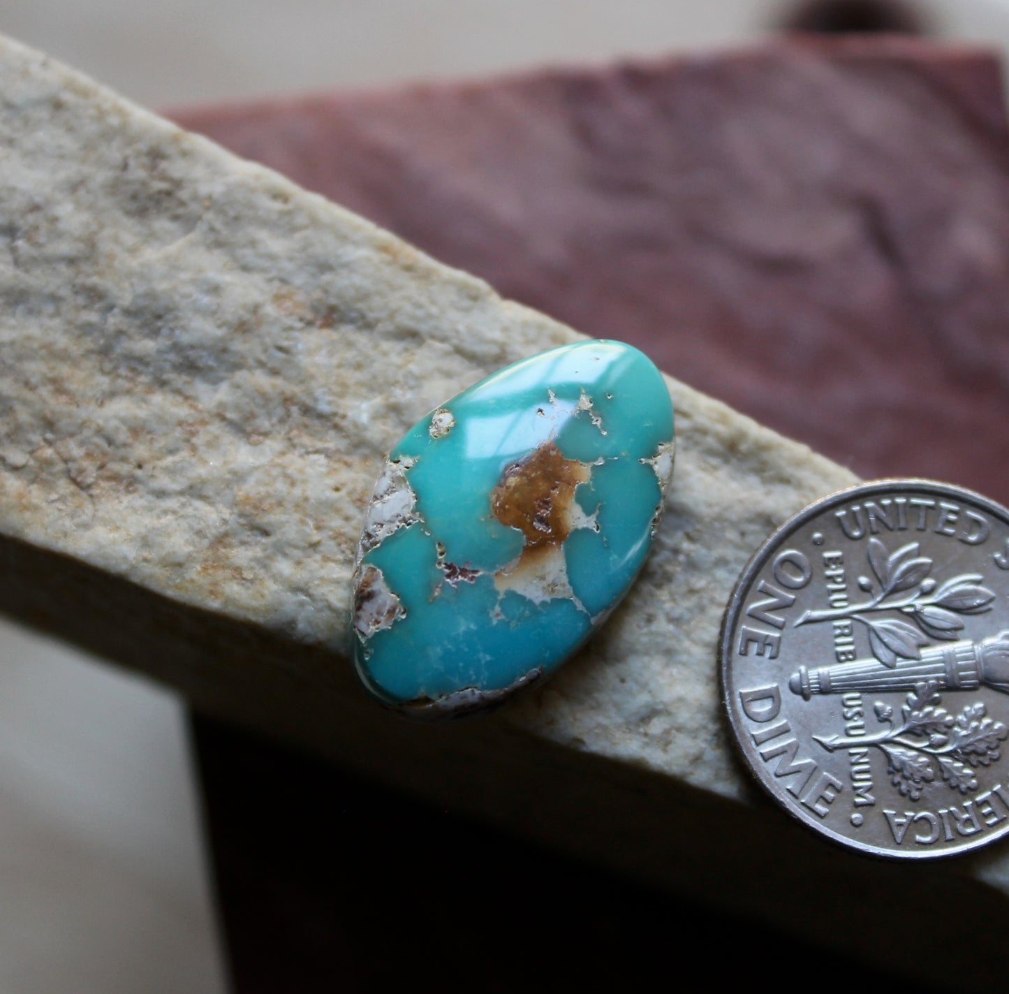 9 carat blue Stone Mountain Turquoise cabochon