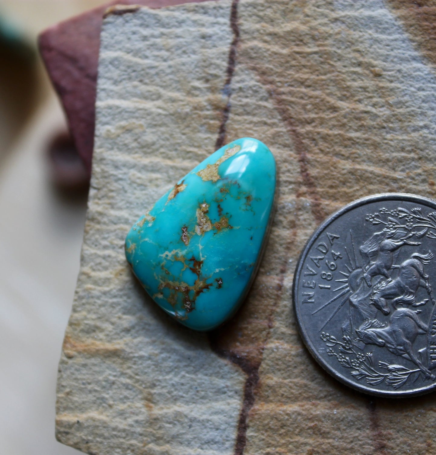 15 carat blue Stone Mountain Turquoise cabochon