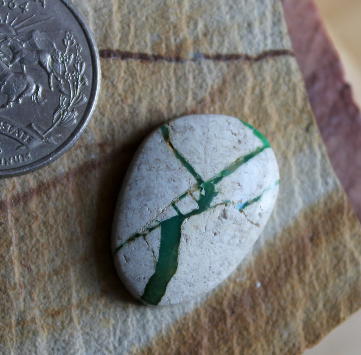 17 carat boulder cut Stone Mountain Turquoise cabochon