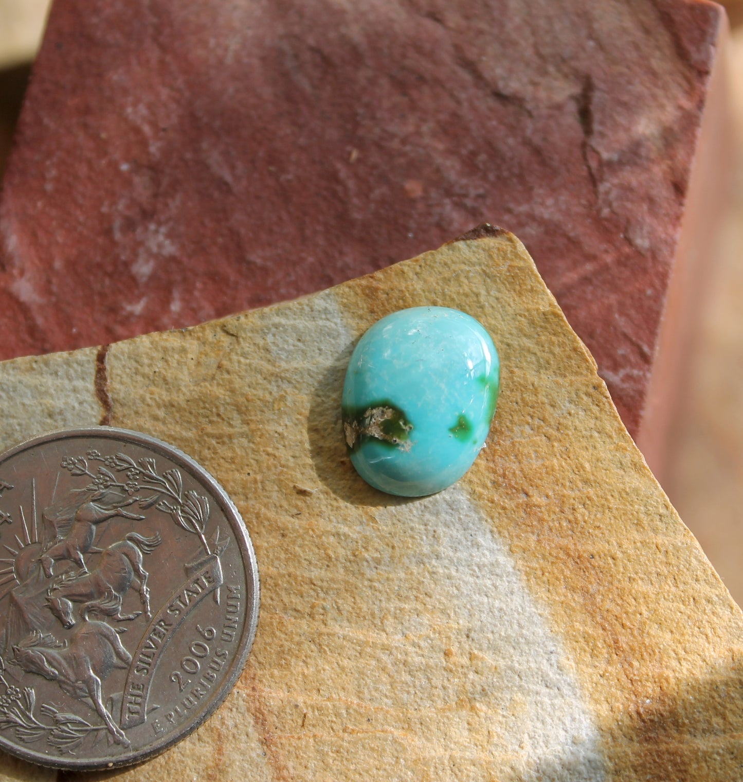 4 carat color change Stone Mountain Turquoise cabochon