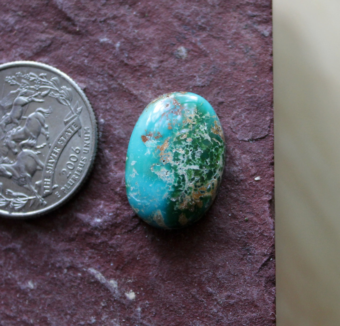 13 carat blue Stone Mountain Turquoise cabochon oval