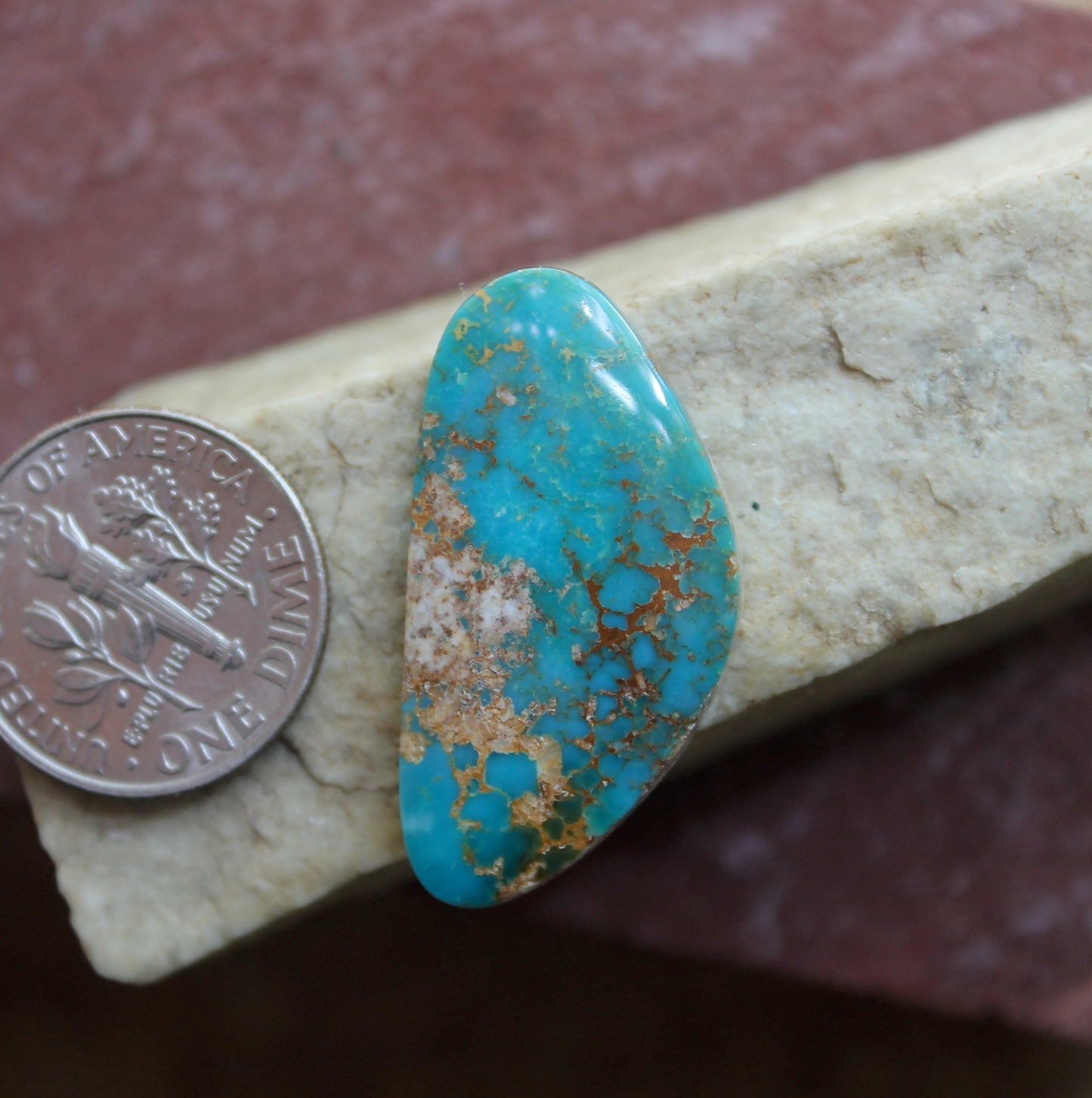 13 carat deep blue Stone Mountain Turquoise cabochon
