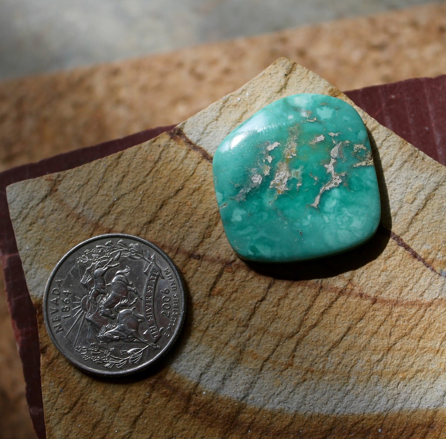 34.9 carat green natural Candelaria variscite cabochon