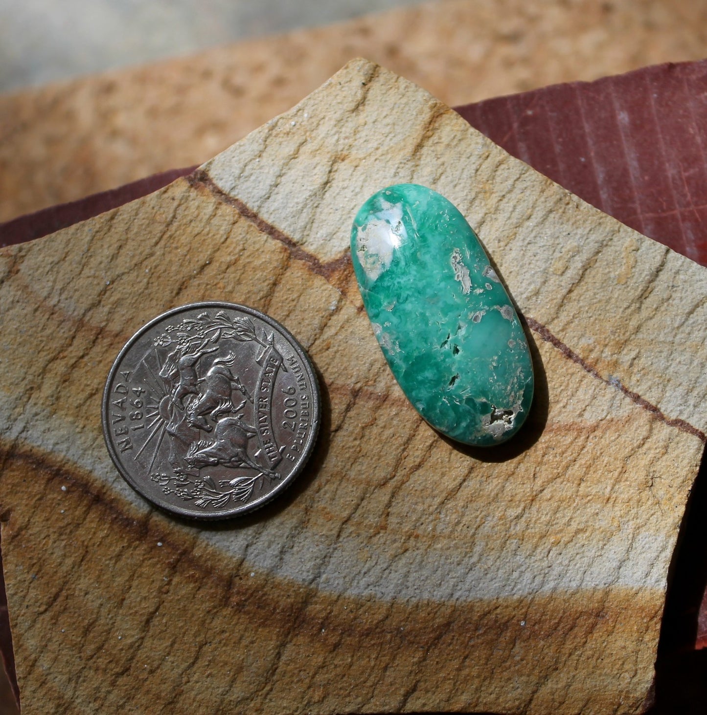 19.8 carat green natural Candelaria variscite cabochon