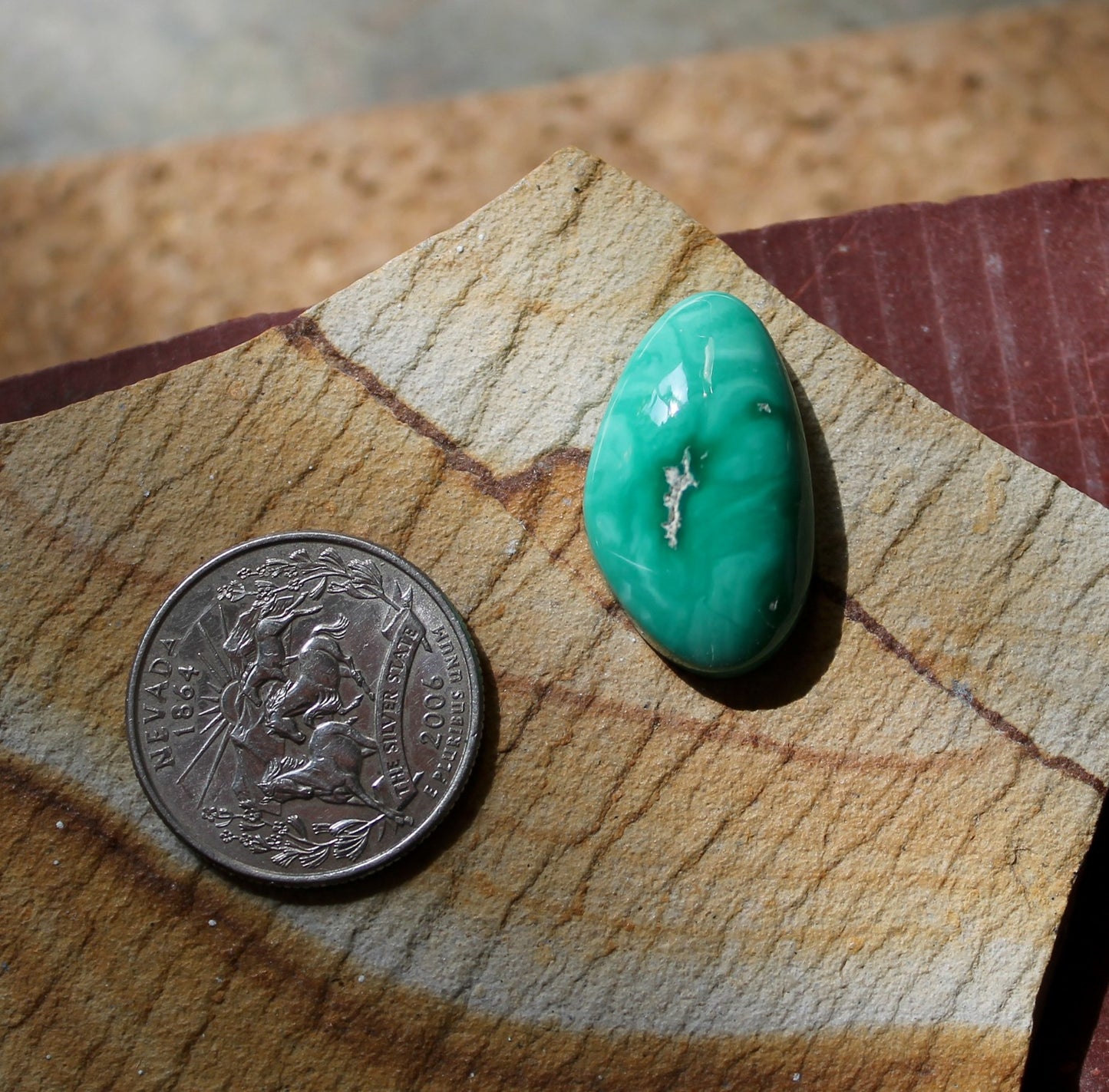 21.4 carat green natural Candelaria variscite cabochon