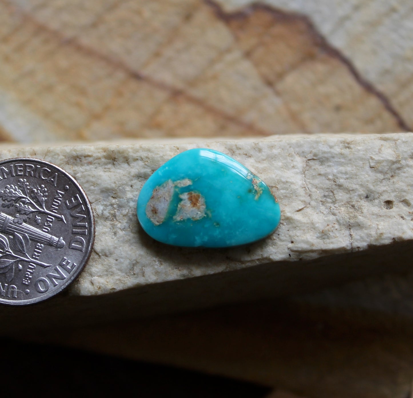 4 carat blue Stone Mountain Turquoise cabochon