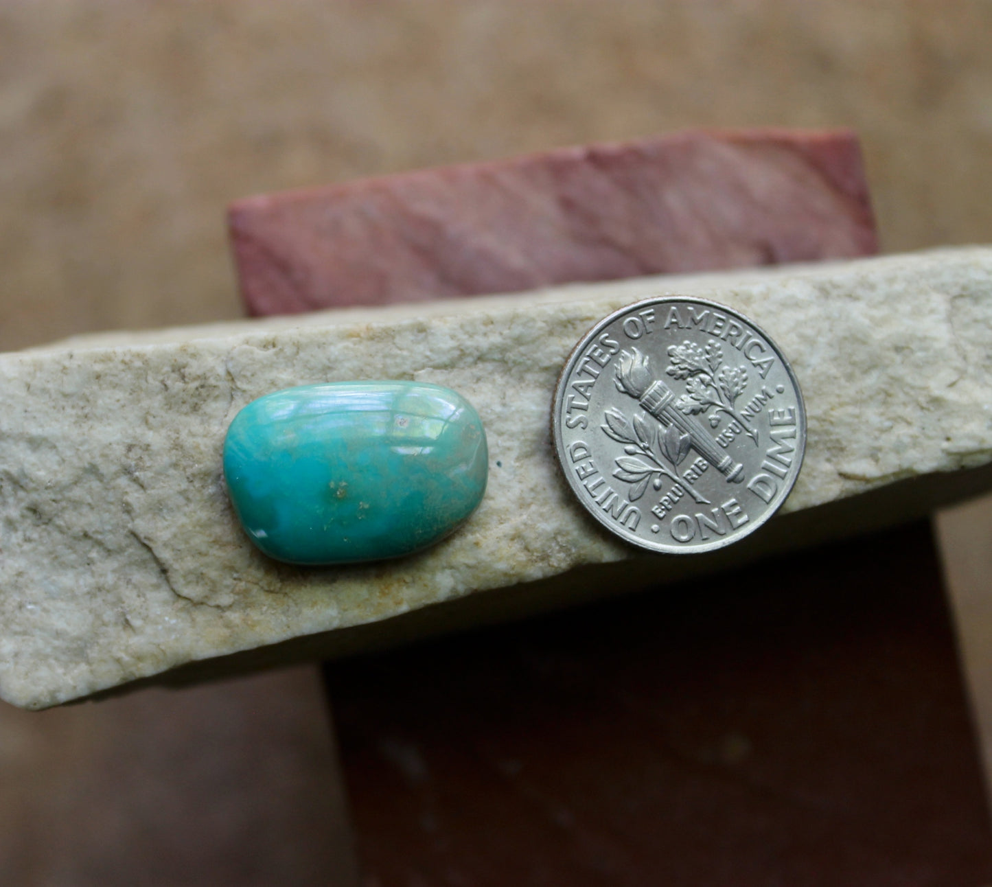 7 carat green turquoise cabochon from Stone Mountain Mine