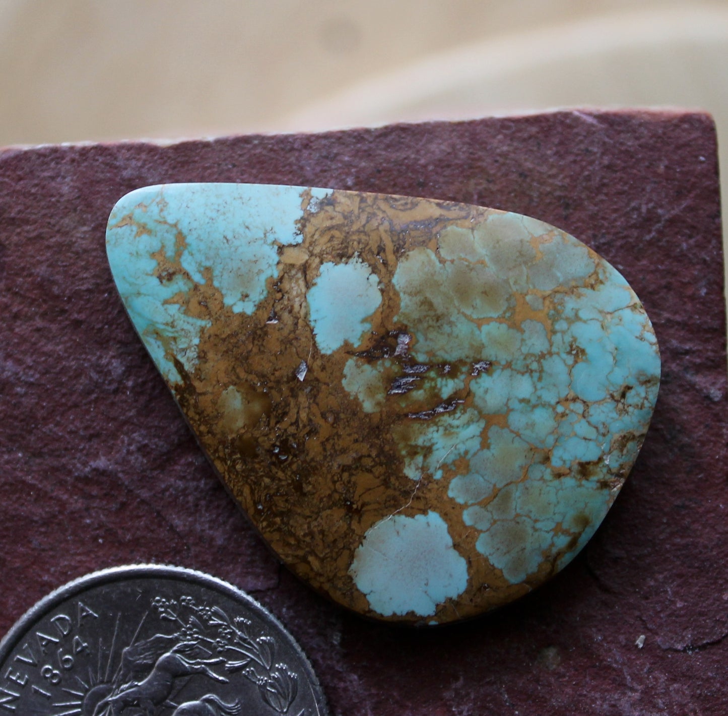 34 carat light blue Stone Mountain Turquoise cabochon