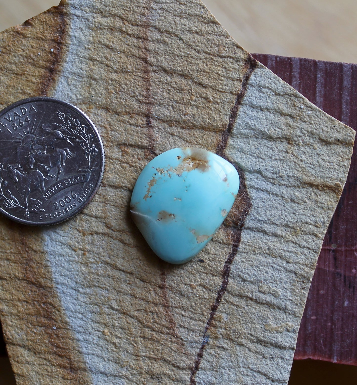 11 carat light blue Stone Mountain Turquoise cabochon