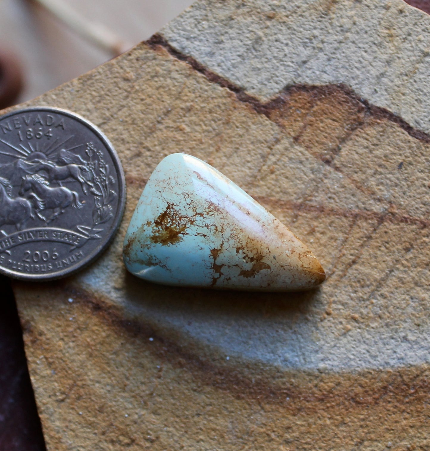 21 carat light blue Stone Mountain Turquoise cabochon