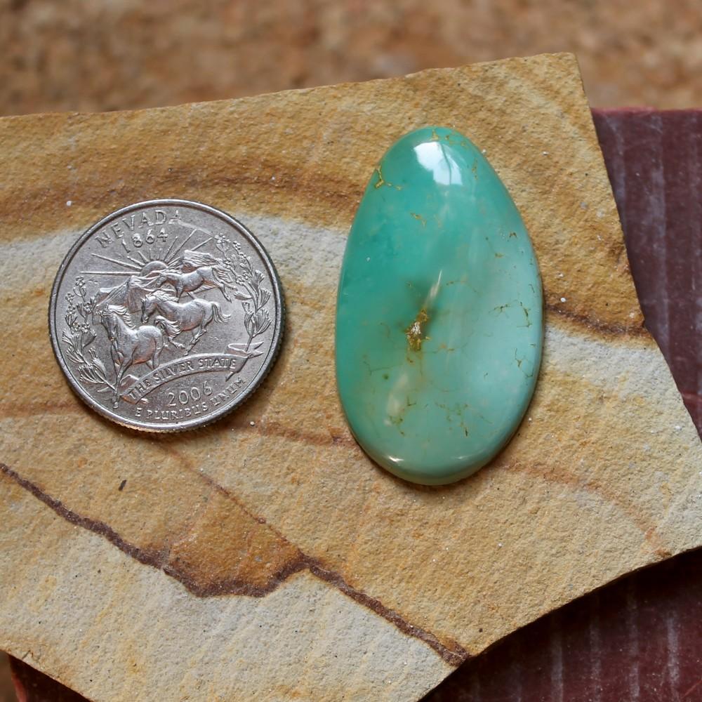 28 carat green Stone Mountain Turquoise cabochon - Nevada Cassidys