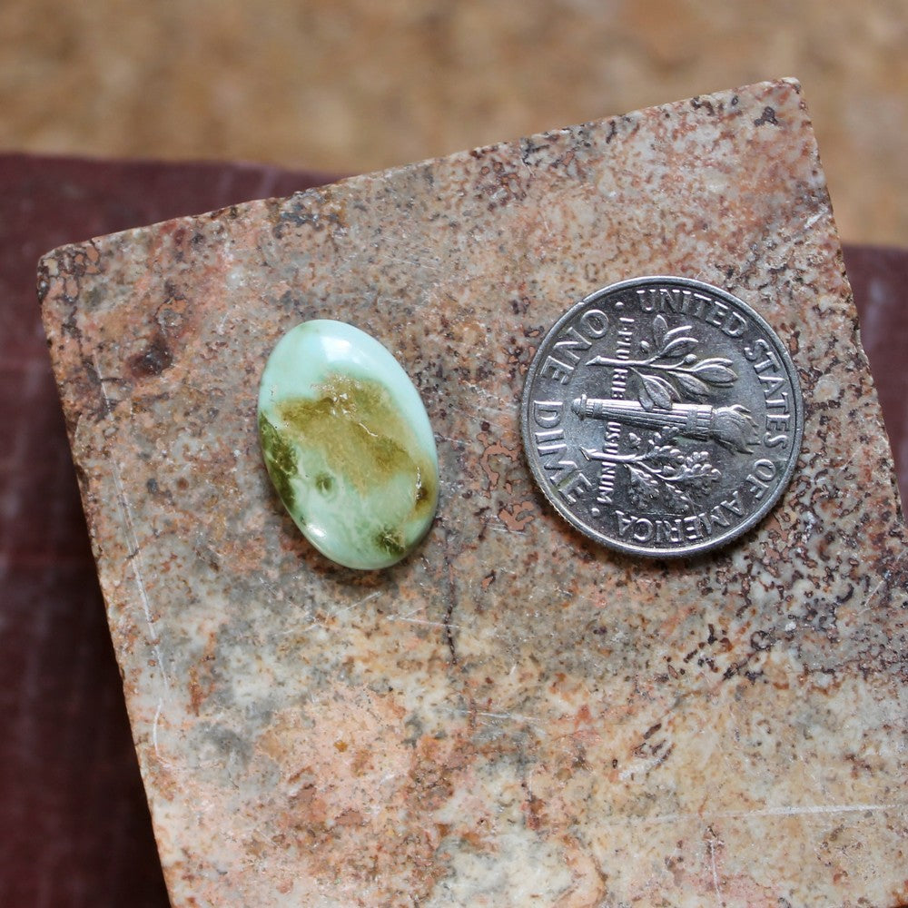 4.3 carat mixed green Stone Mountain Turquoise cabochon oval