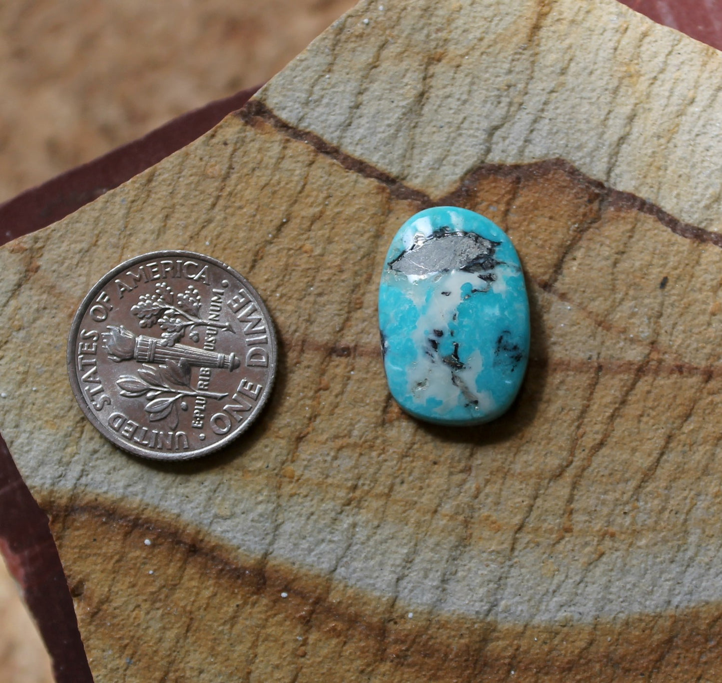 7.4 carat natural blue McGinnis turquoise cabochon