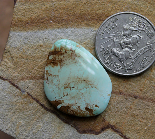 18.9 carat light blue turquoise cabochon from Stone Mountain Mine