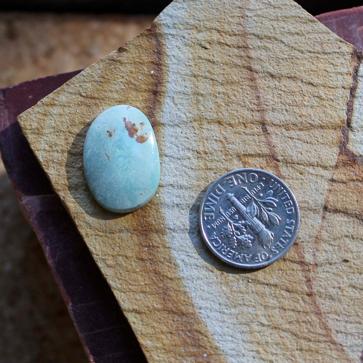 7.4 carat light blue Stone Mountain Turquoise cabochon