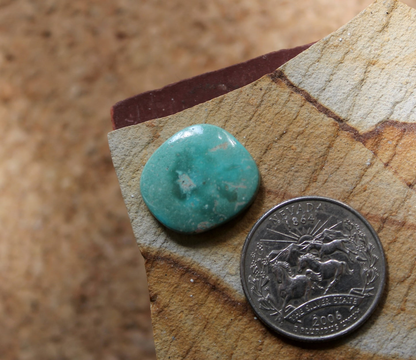 12.2 carat natural blue Taubert Hills turquoise cabochon