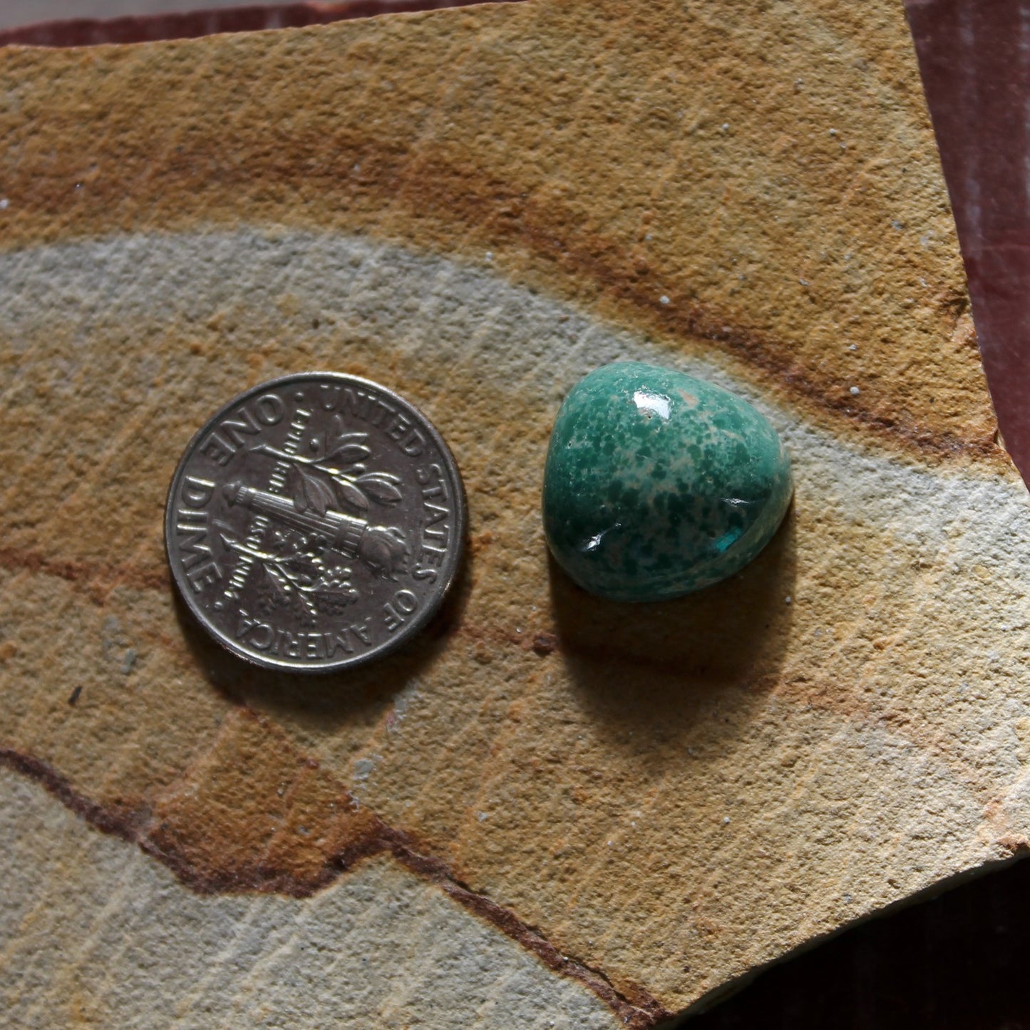9.7 carat blue teal Taubert Hills turquoise cabochon