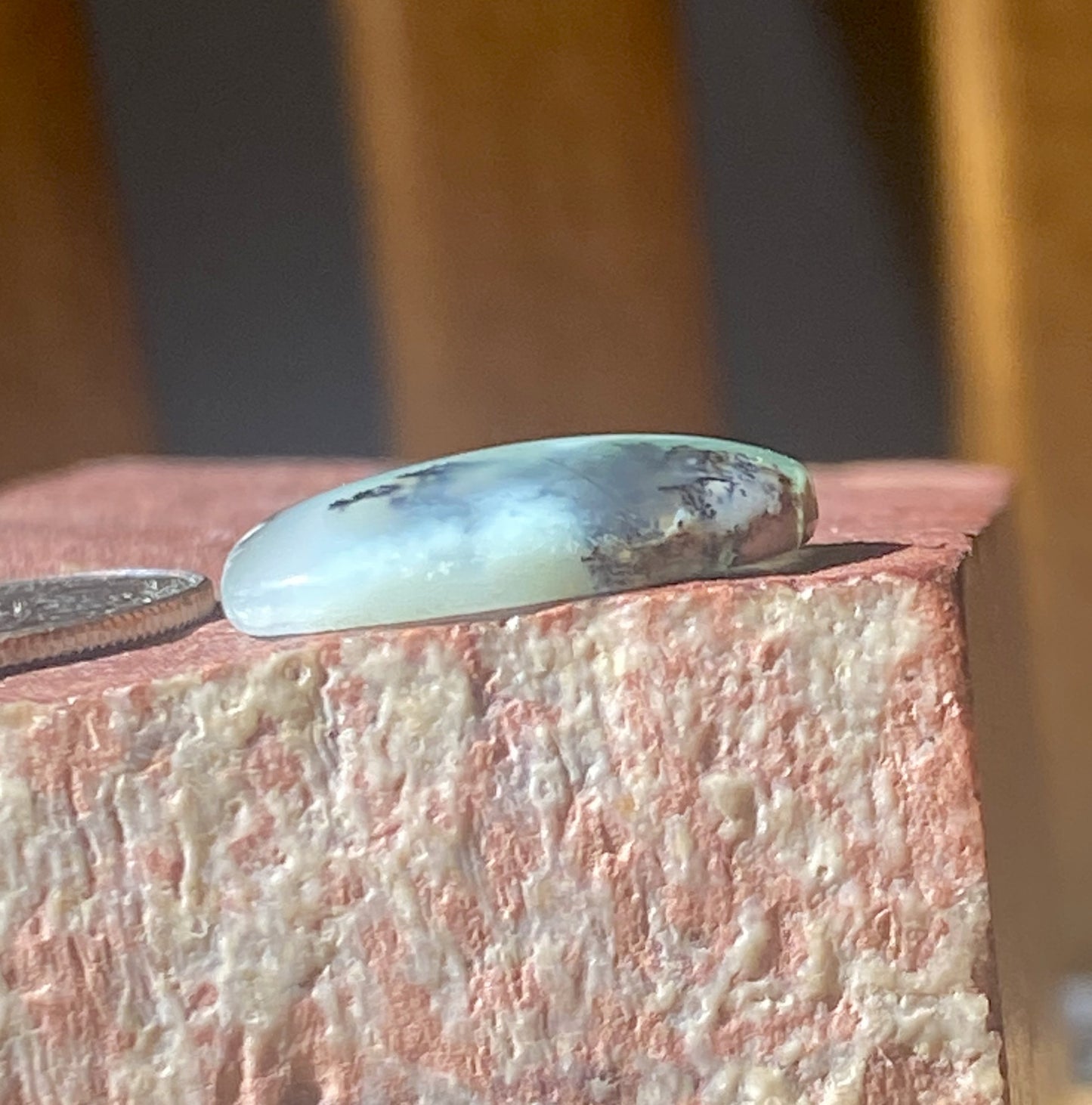 13.5 carat Australian chrysoprase cabochon by the Nevada Cassidys