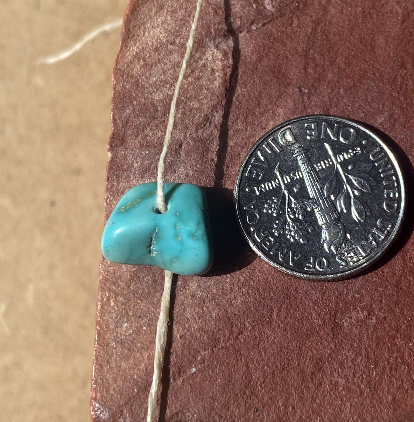 4 carat blue Stone Mountain Turquoise bead