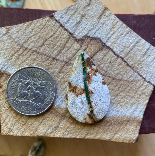 21 carat green boulder-cut Stone Mountain Turquoise cabochon