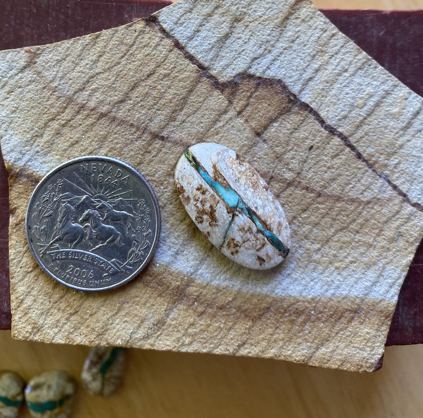 15 carat boulder-cut Stone Mountain Turquoise cabochon