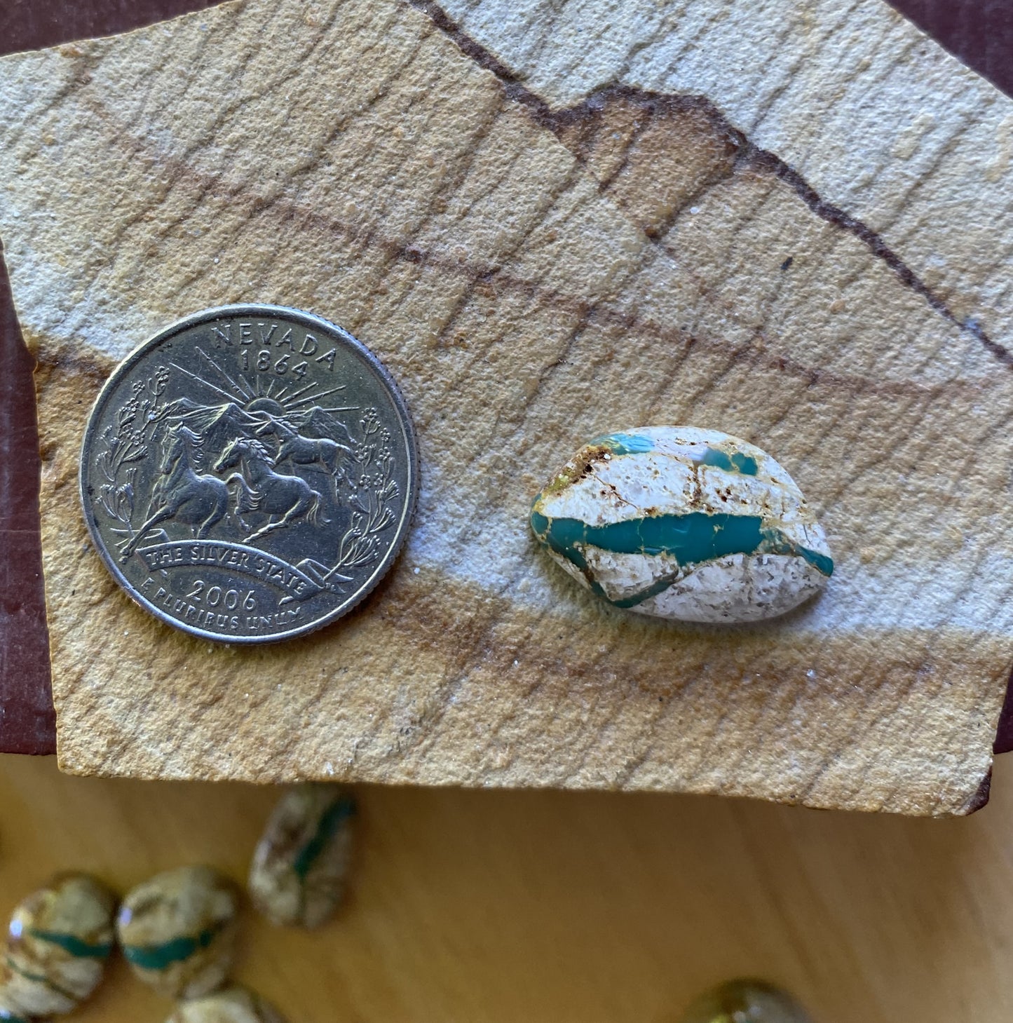 7 carat green boulder-cut Stone Mountain Turquoise cabochon