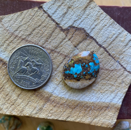 15 carat blue boulder-cut Stone Mountain Turquoise cabochon