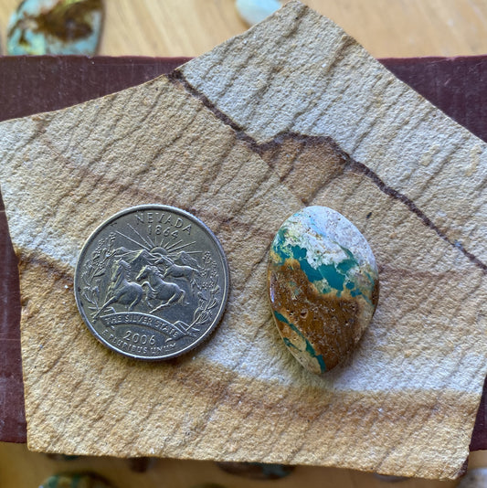 21 carat teal green boulder-cut Stone Mountain Turquoise cabochon