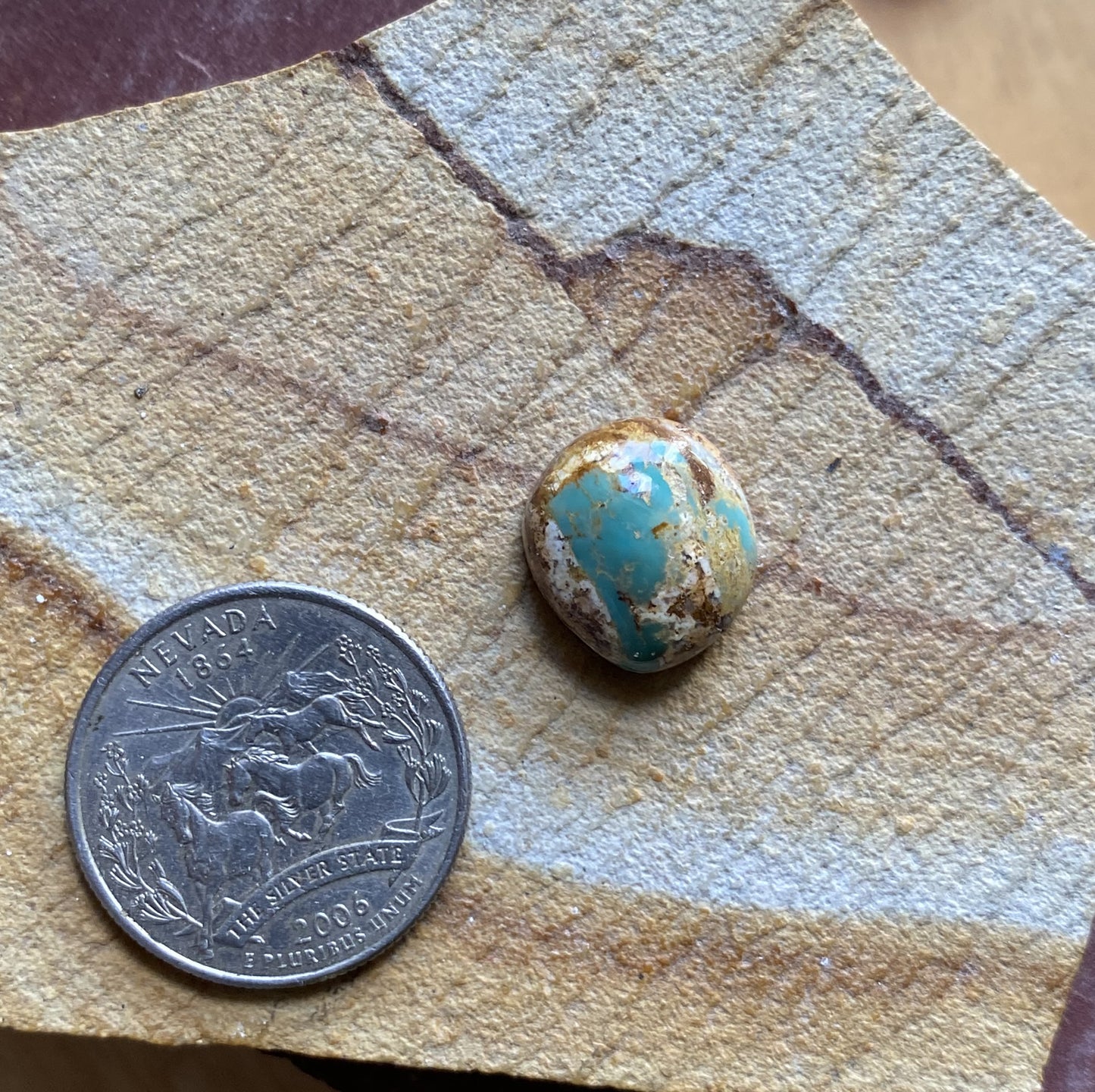9 carat blue boulder-cut Stone Mountain Turquoise cabochon