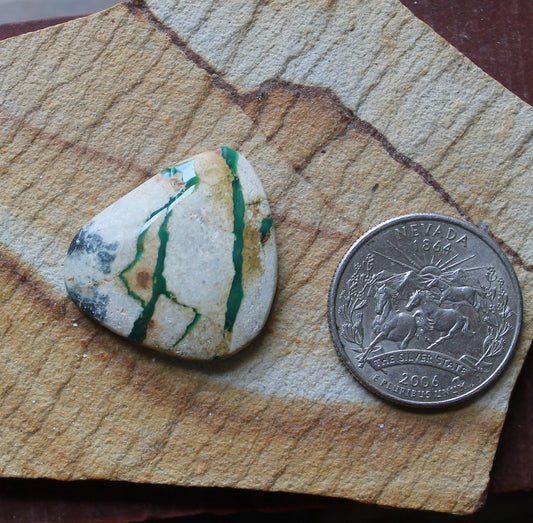 27 carat green Stone Mountain Turquoise cabochon