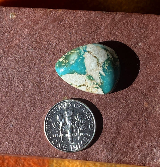17 carat boulder-cut Stone Mountain Turquoise cabochon with a high dome