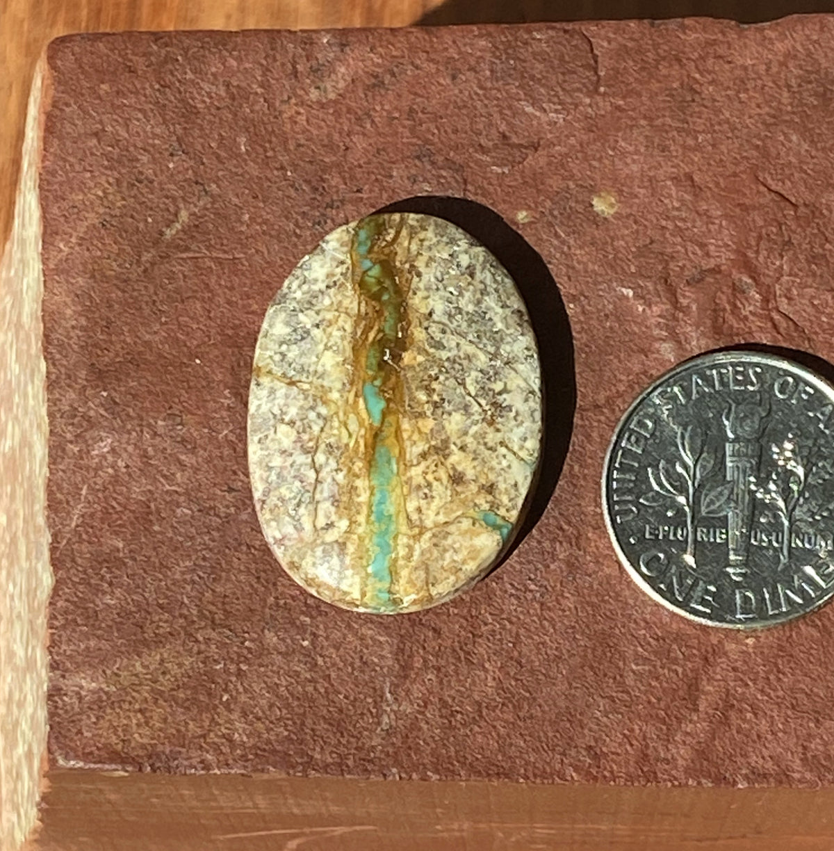 20 carat natural boulder-cut Stone Mountain Turquoise cabochon oval