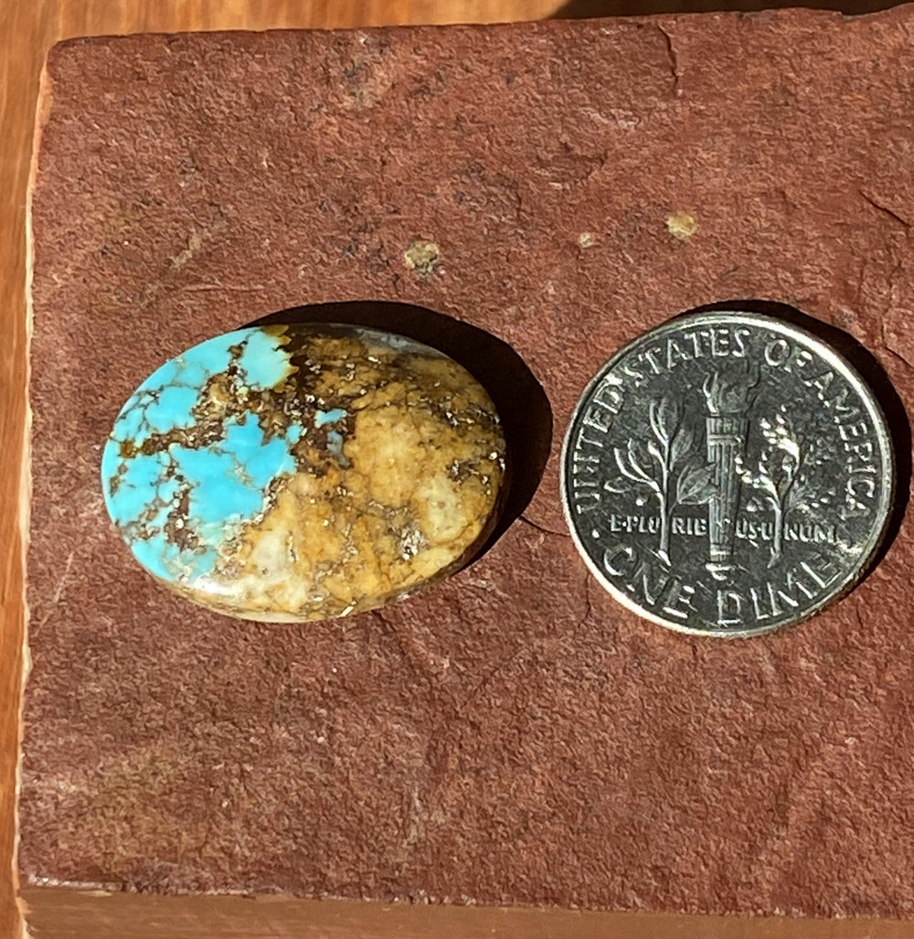 15 carat natural blue boulder-cut Stone Mountain Turquoise cabochon
