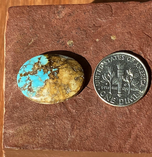 15 carat natural blue boulder-cut Stone Mountain Turquoise cabochon