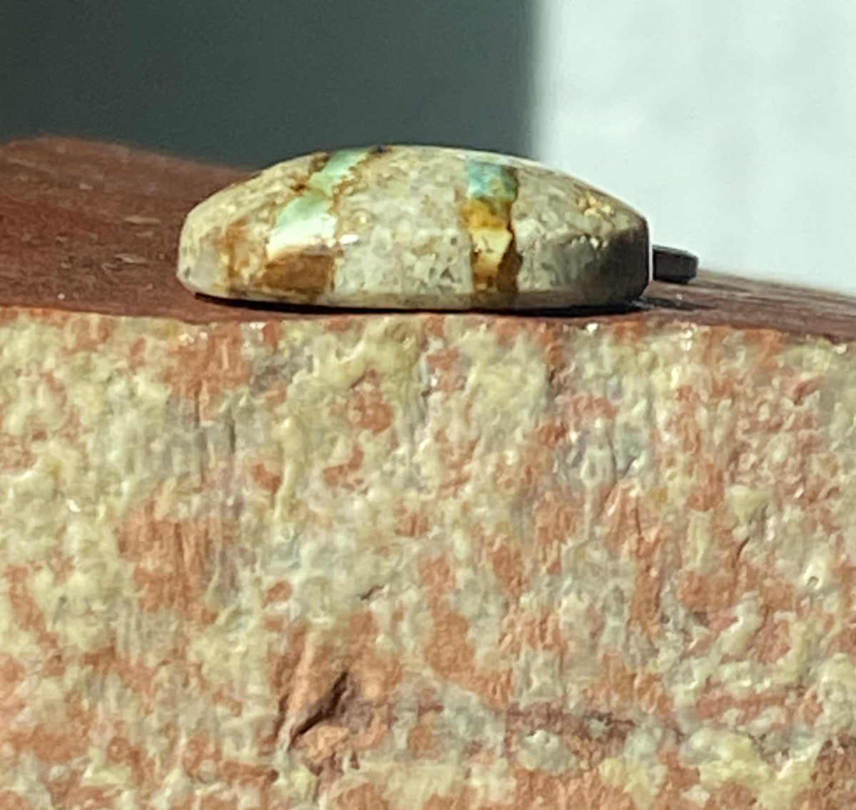 14 carat natural boulder-cut Stone Mountain Turquoise with a high dome