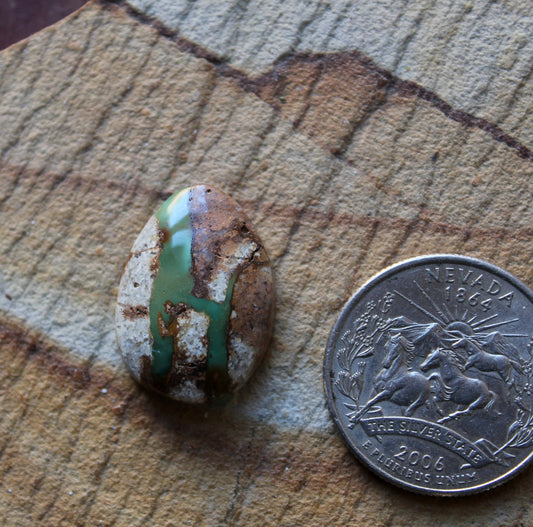 16 carat green boulder-cut Stone Mountain Turquoise cabochon