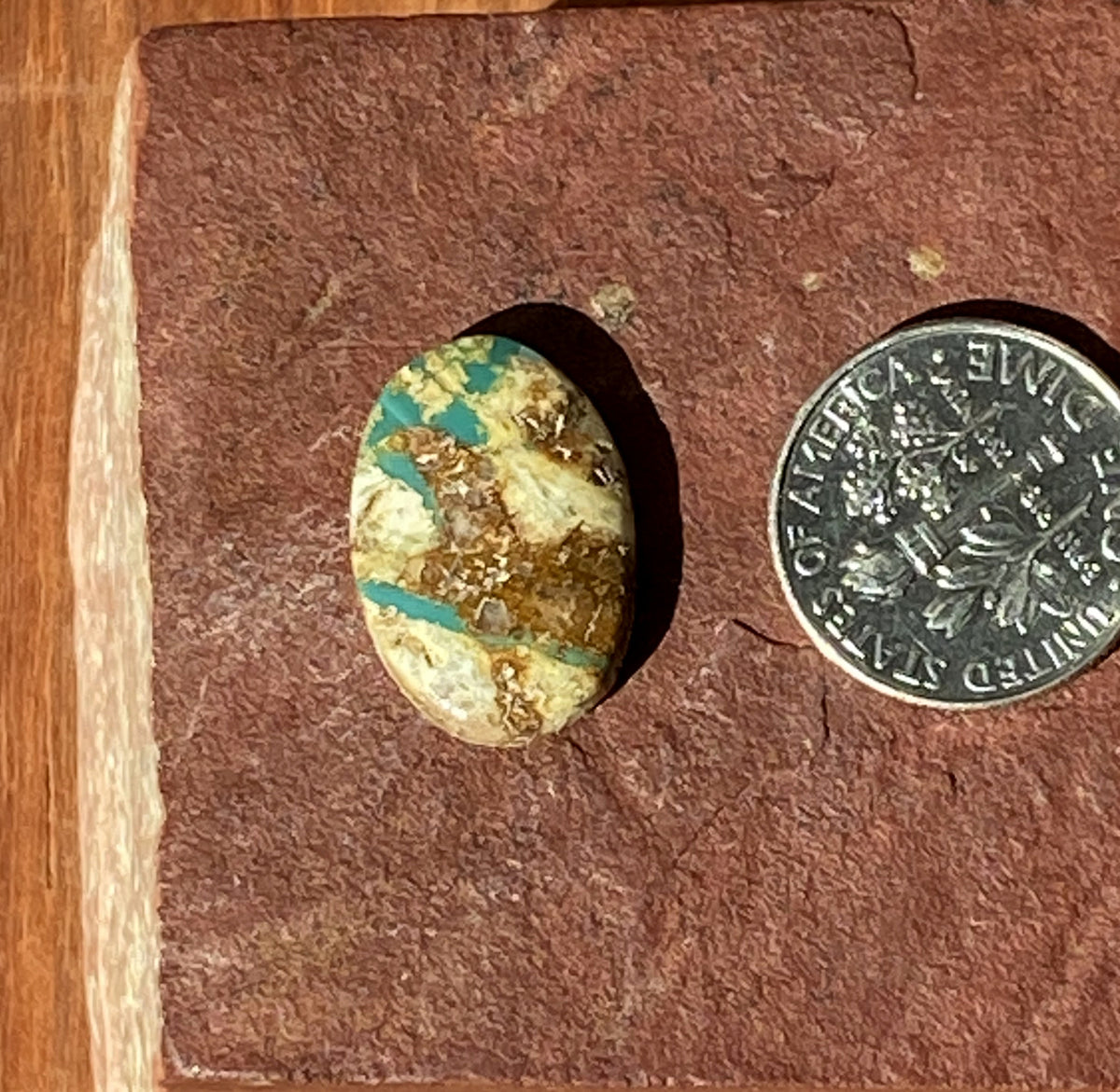 8 carat natural boulder-cut Stone Mountain Turquoise cabochon oval