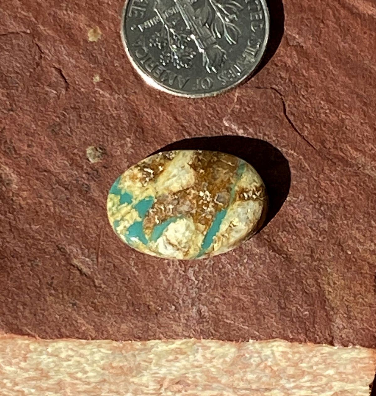 8 carat natural boulder-cut Stone Mountain Turquoise cabochon oval