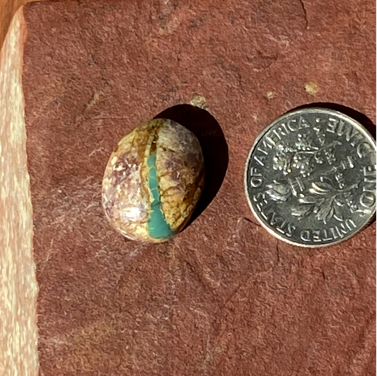 9 carat natural boulder-cut Stone Mountain Turquoise cabochon with a high dome