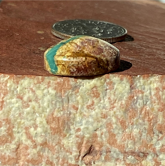 9 carat natural boulder-cut Stone Mountain Turquoise cabochon with a high dome