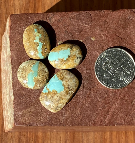 29 carats natural boulder-cut Stone Mountain Turquoise cabochons