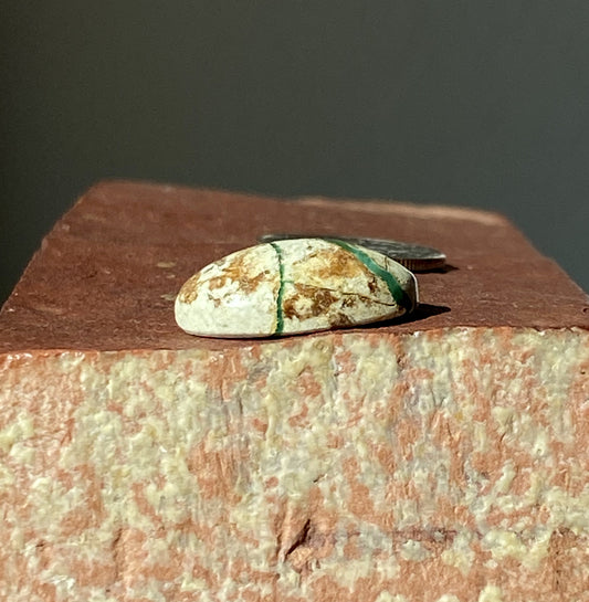 9 carats natural boulder-cut Stone Mountain Turquoise cabochon with a high dome
