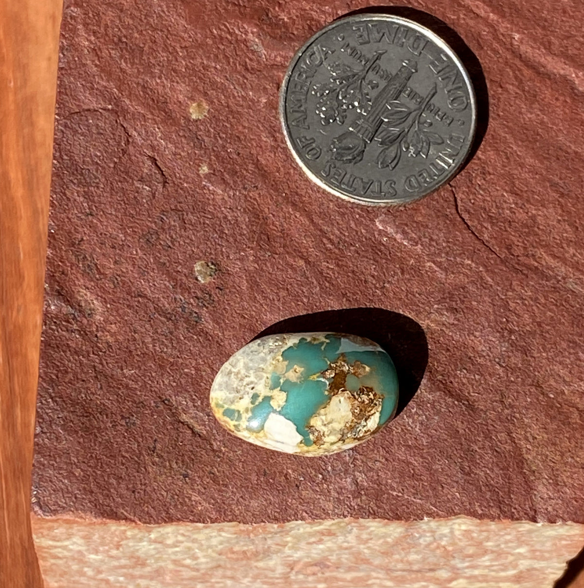 6 carats natural boulder-cut Stone Mountain Turquoise cabochon