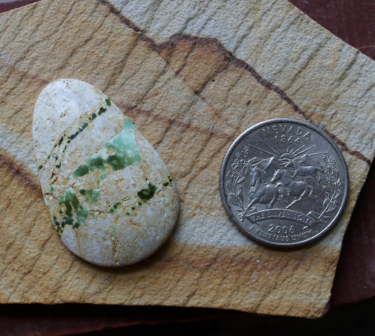 35 carat green boulder-cut Stone Mountain Turquoise cabochon