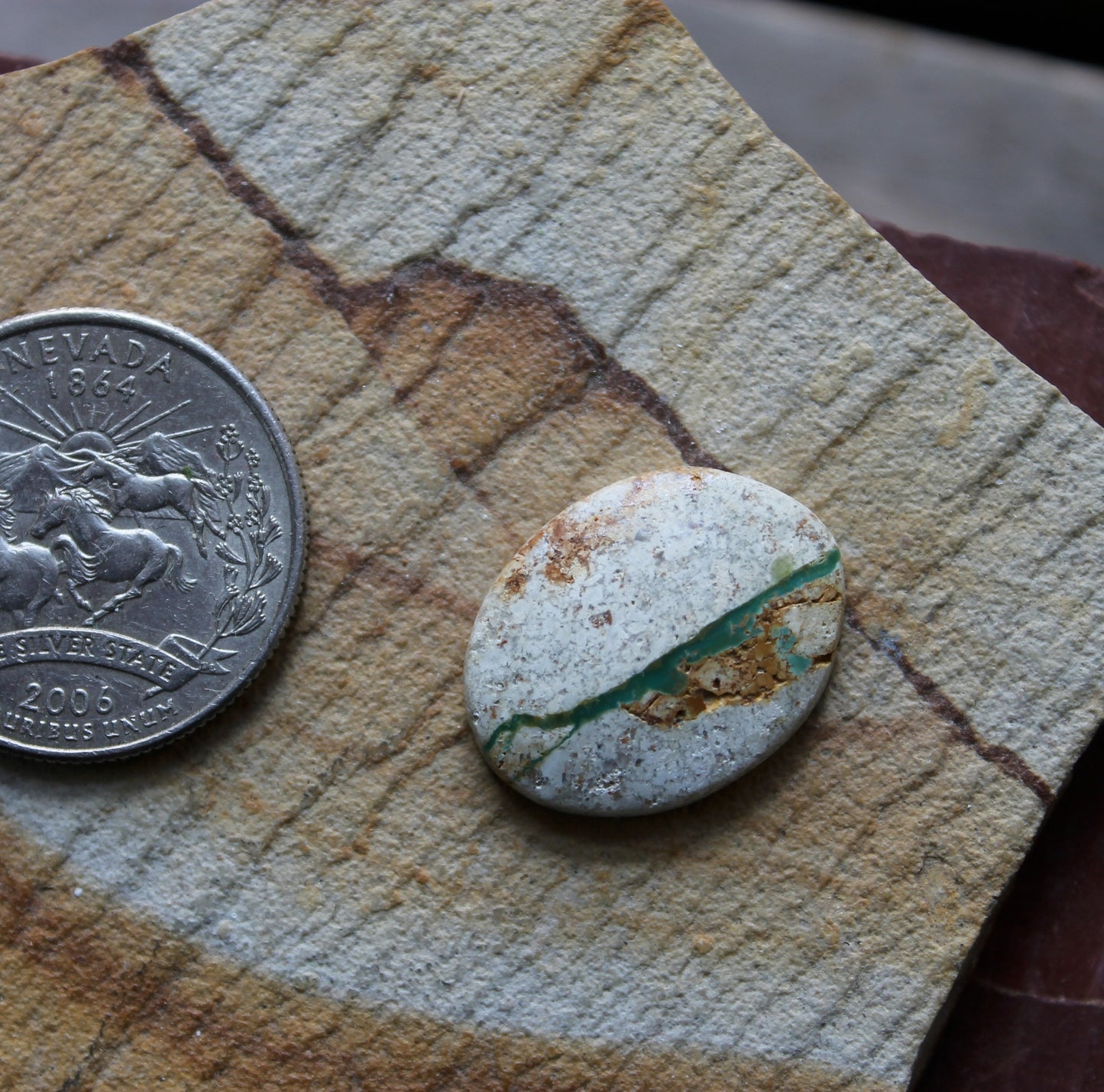 9 carat boulder-cut Stone Mountain Turquoise cabochon