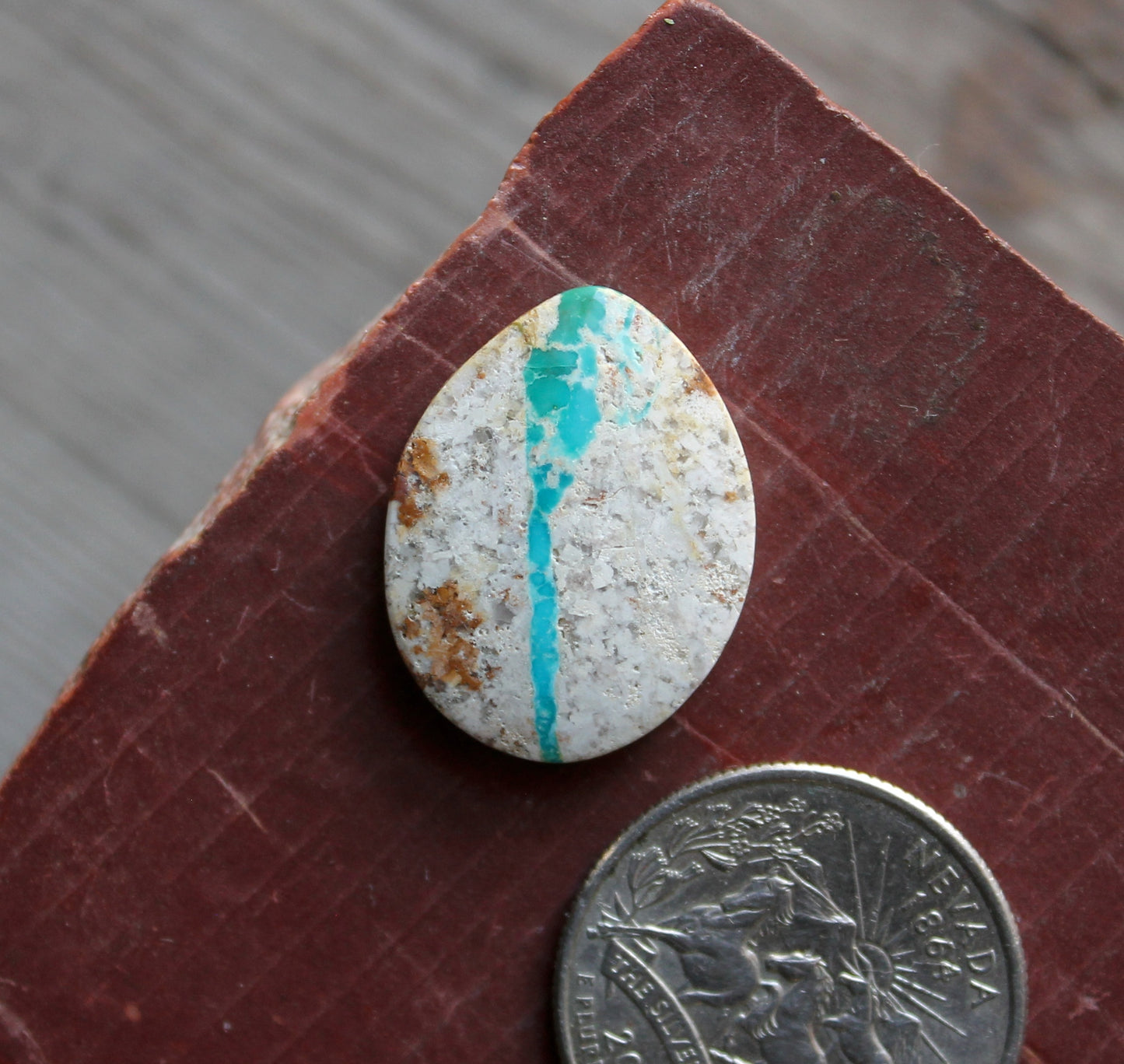 15 carat blue boulder-cut Stone Mountain Turquoise cabochon