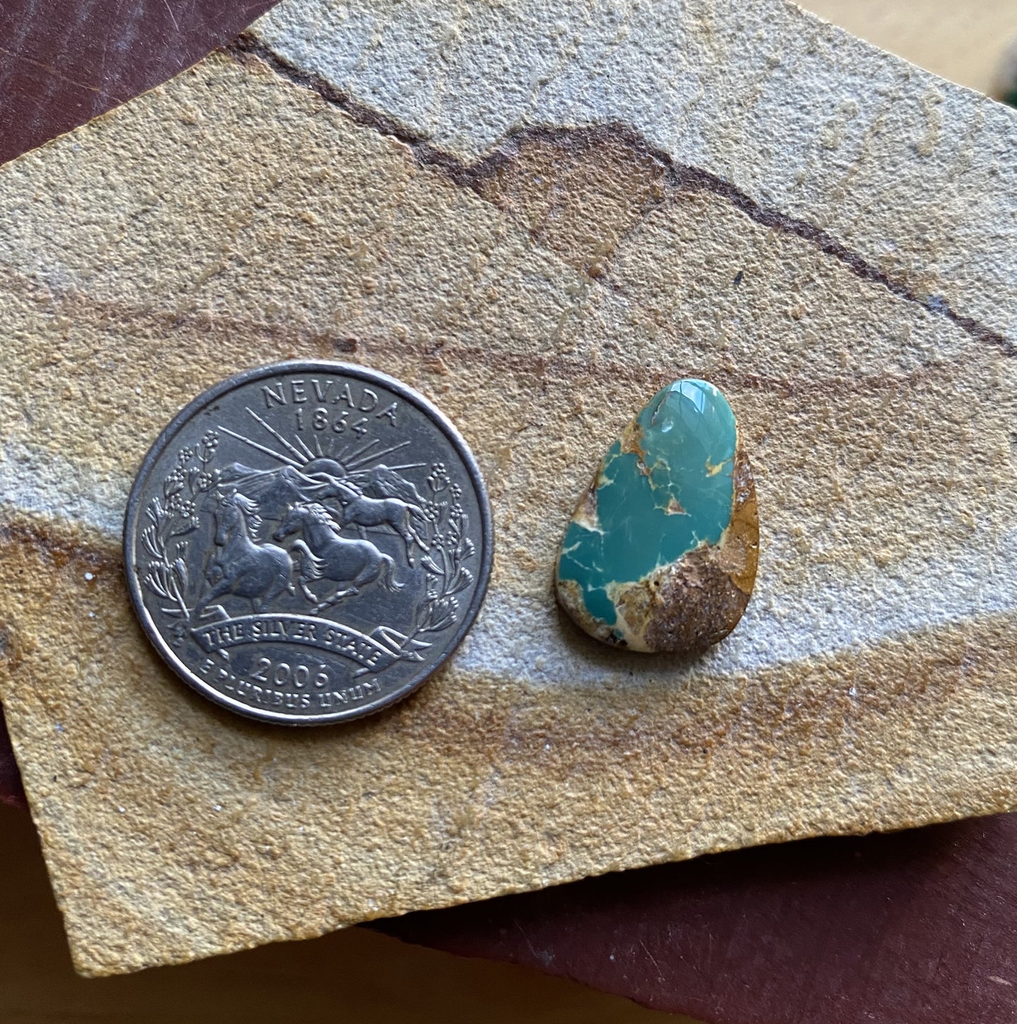 6 carat boulder-cut Stone Mountain Turquoise cabochon