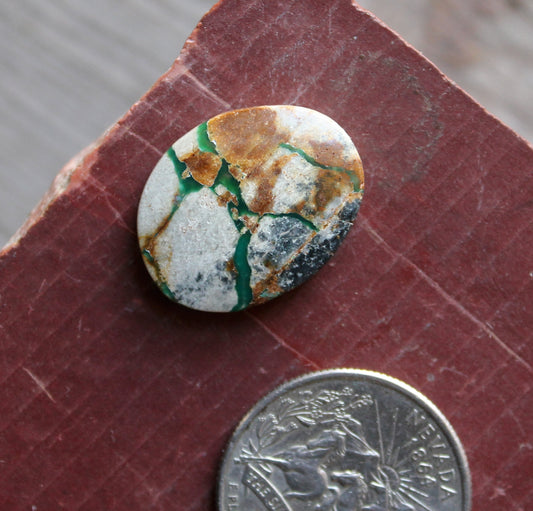 15 carat green boulder-cut Stone Mountain Turquoise cabochon