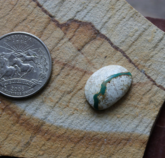 8 carat green boulder-cut Stone Mountain Turquoise cabochon