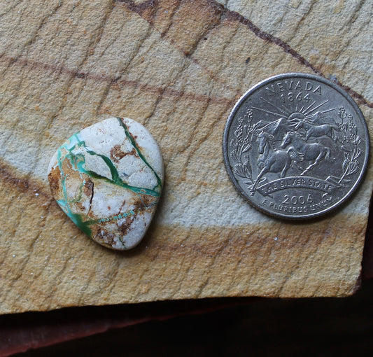 13 carat green boulder-cut Stone Mountain Turquoise cabochon